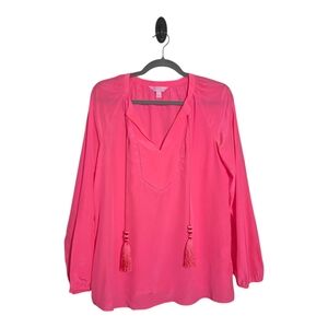 Lily Pulitzer Small Women's Blouse Hot Pink 100% Silk